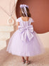 Girls Multi Color Square Neckline Cap Sleeve Flower Girl Dress 2-12